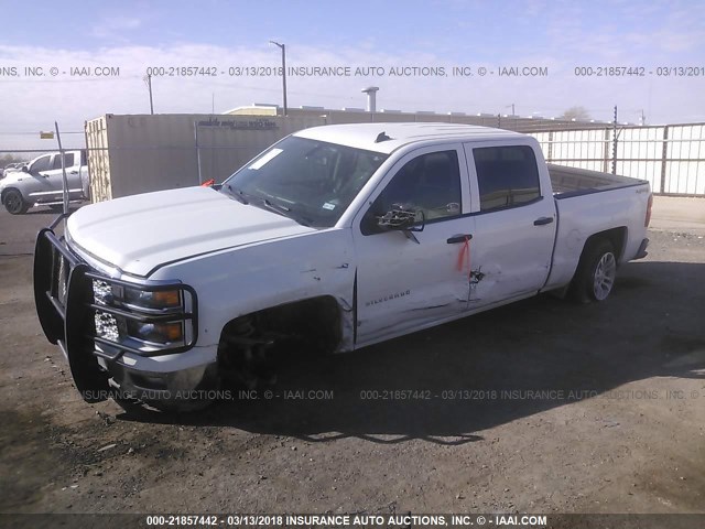 3GCUKREC2EG237207 - 2014 CHEVROLET SILVERADO K1500 LT WHITE photo 2