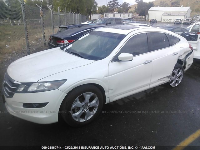 5J6TF1H53AL005382 - 2010 HONDA ACCORD CROSSTOUR EXL WHITE photo 2