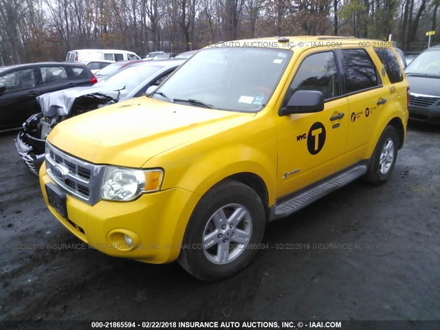 1FMCU4K31BKA45659 - 2011 FORD ESCAPE HYBRID YELLOW photo 2