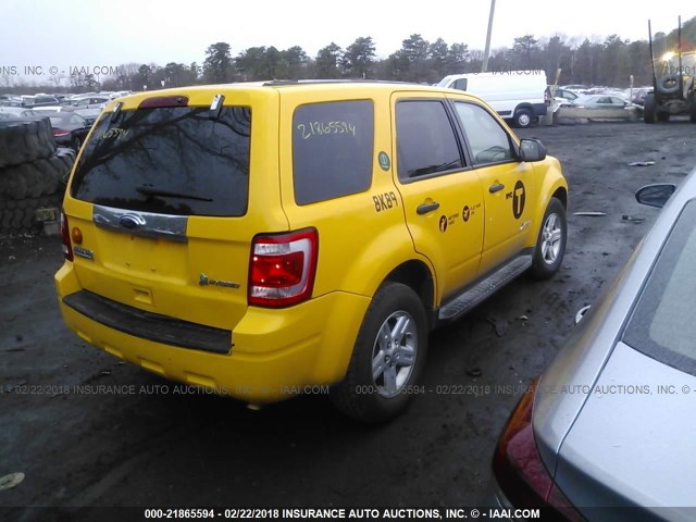 1FMCU4K31BKA45659 - 2011 FORD ESCAPE HYBRID YELLOW photo 4