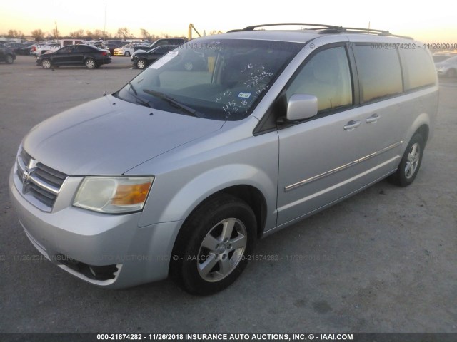 2D8HN54139R565934 - 2009 DODGE GRAND CARAVAN SXT SILVER photo 2