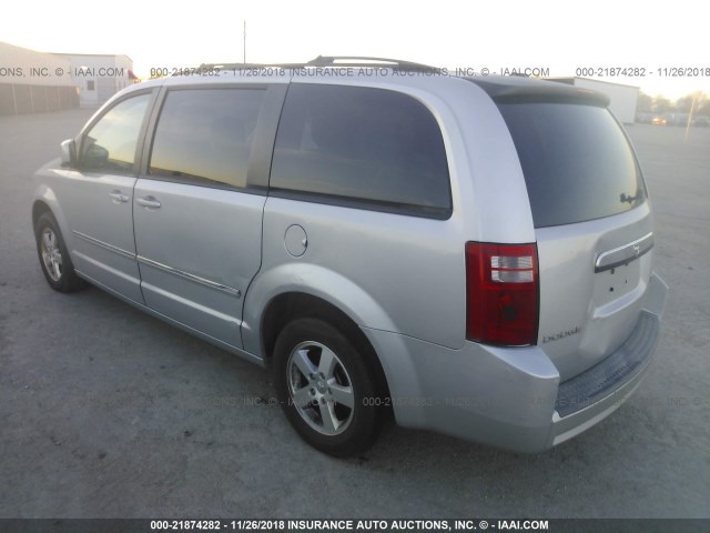 2D8HN54139R565934 - 2009 DODGE GRAND CARAVAN SXT SILVER photo 3