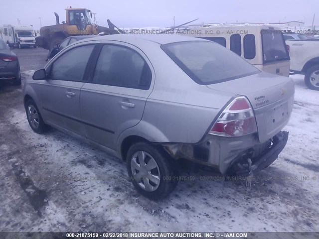 KL1TD56E19B603727 - 2009 CHEVROLET AVEO LS/LT SILVER photo 3