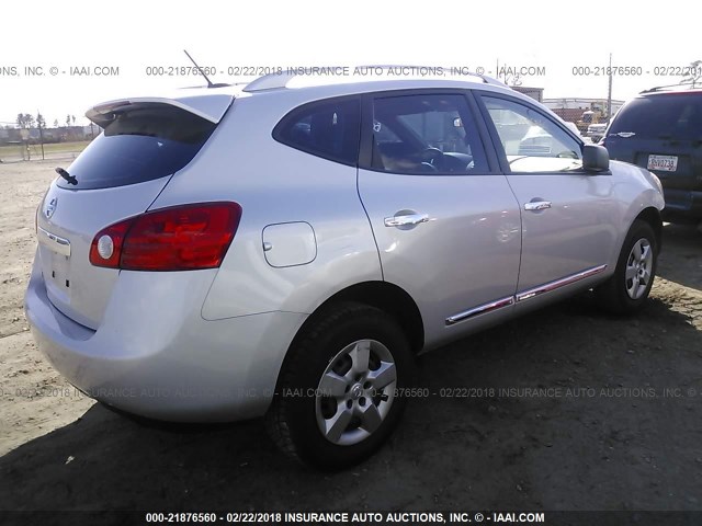 JN8AS5MT5FW662943 - 2015 NISSAN ROGUE SELECT  SILVER photo 4