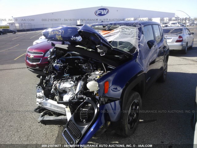 ZACCJBAW5GPC70967 - 2016 JEEP RENEGADE SPORT BLUE photo 2