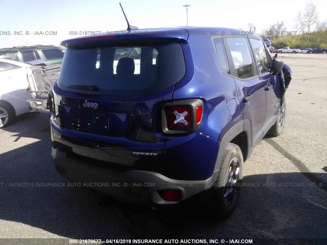 ZACCJBAW5GPC70967 - 2016 JEEP RENEGADE SPORT BLUE photo 4