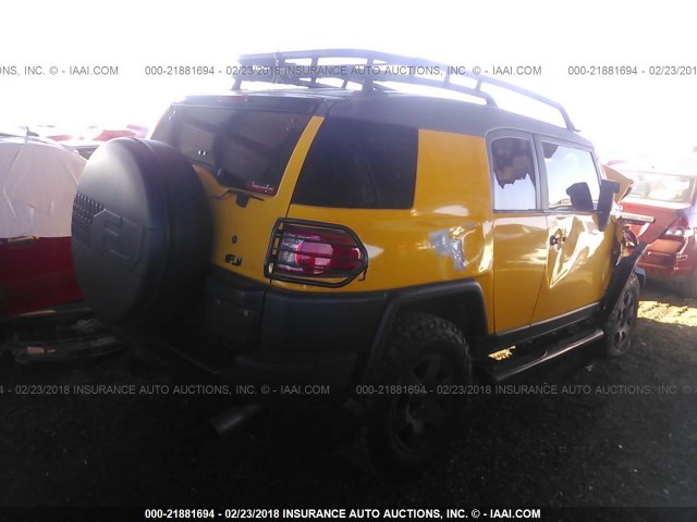 JTEBU11F570074266 - 2007 TOYOTA FJ CRUISER YELLOW photo 4