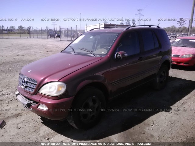 4JGAB54E92A312537 - 2002 MERCEDES-BENZ ML 320 BURGUNDY photo 2