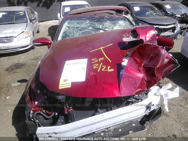 JTHFE2C24A2502342 - 2010 LEXUS IS 350 RED photo 6
