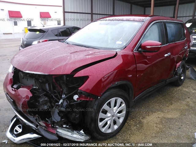 KNMAT2MT3FP564818 - 2015 NISSAN ROGUE S/SL/SV RED photo 2