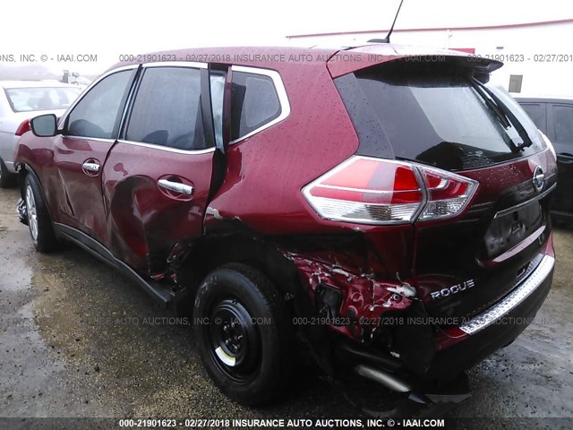 KNMAT2MT3FP564818 - 2015 NISSAN ROGUE S/SL/SV RED photo 3