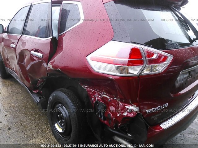 KNMAT2MT3FP564818 - 2015 NISSAN ROGUE S/SL/SV RED photo 6