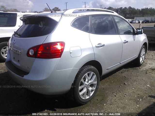 JN8AS5MT8BW158087 - 2011 NISSAN ROGUE S/SV/KROM SILVER photo 4
