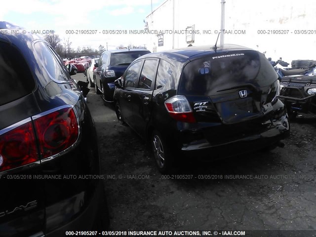 JHMGE8H3XDC082979 - 2013 HONDA FIT BLACK photo 3