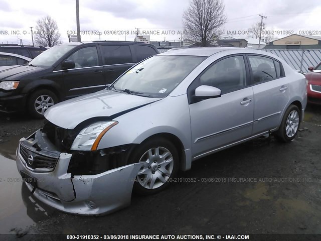 3N1AB6AP0CL673930 - 2012 NISSAN SENTRA 2.0/2.0S/SR/2.0SL SILVER photo 2