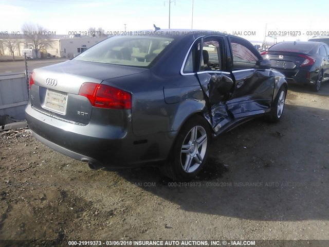 WAUAF78E27A187321 - 2007 AUDI A4 2/TURBO GRAY photo 4