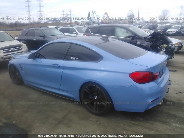 WBS3R9C55FK333279 - 2015 BMW M4 BLUE photo 3