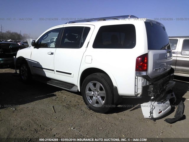 5N1AA0NE6CN603947 - 2012 NISSAN ARMADA SV/SL/PLATINUM WHITE photo 3