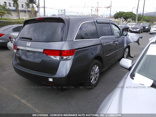 5FNRL5H65EB048784 - 2014 HONDA ODYSSEY EXL GRAY photo 4