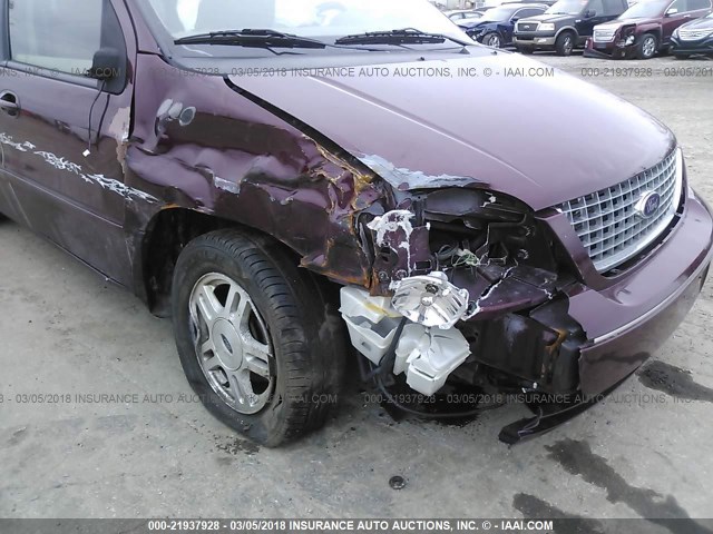 2FMZA522X7BA07008 - 2007 FORD FREESTAR SEL MAROON photo 6