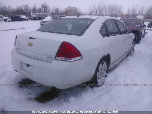 2G1WB5E35E1163610 - 2014 CHEVROLET IMPALA LIMITED LT WHITE photo 4