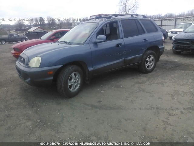 KM8SB12B62U304142 - 2002 HYUNDAI SANTA FE GL BLUE photo 2