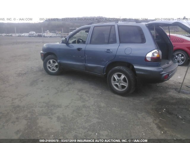 KM8SB12B62U304142 - 2002 HYUNDAI SANTA FE GL BLUE photo 3