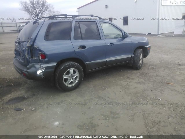 KM8SB12B62U304142 - 2002 HYUNDAI SANTA FE GL BLUE photo 4