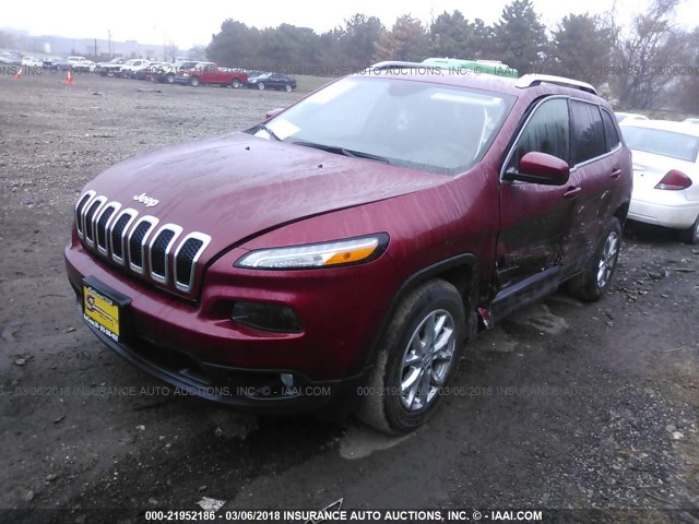 1C4PJMCB8FW540623 - 2015 JEEP CHEROKEE LATITUDE RED photo 2