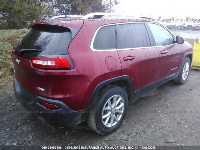 1C4PJMCB8FW540623 - 2015 JEEP CHEROKEE LATITUDE RED photo 4