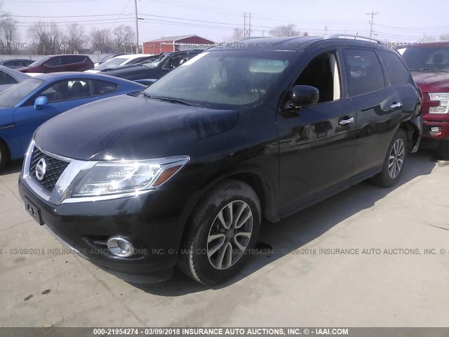 5N1AR2MNXFC630199 - 2015 NISSAN PATHFINDER S/SV/SL/PLATINUM BLACK photo 2