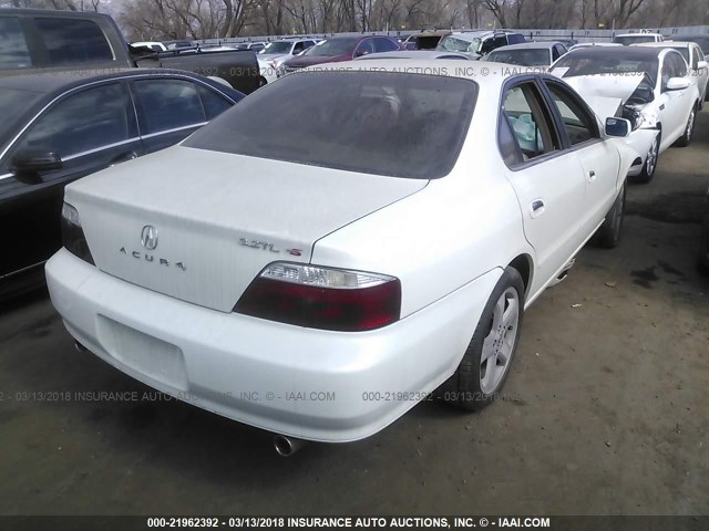 19UUA569X2A016450 - 2002 ACURA 3.2TL TYPE-S WHITE photo 4