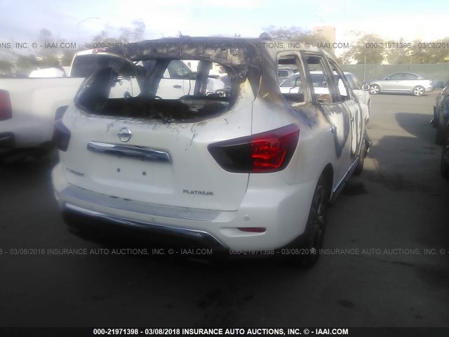 5N1DR2MN5HC609695 - 2017 NISSAN PATHFINDER S/SV/SL/PLATINUM WHITE photo 4