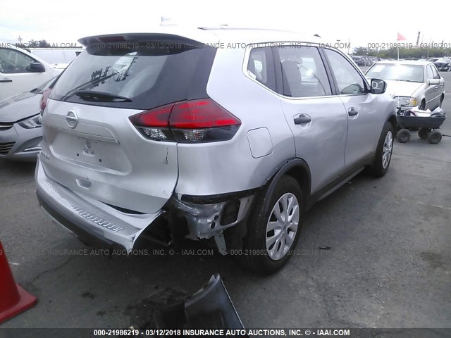 JN8AT2MT4HW150184 - 2017 NISSAN ROGUE S/SL/SV SILVER photo 4