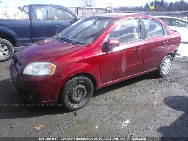 KL1TG5DE9AB108898 - 2010 CHEVROLET AVEO LT RED photo 2