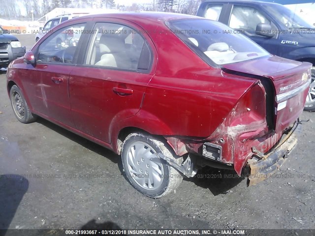 KL1TG5DE9AB108898 - 2010 CHEVROLET AVEO LT RED photo 3