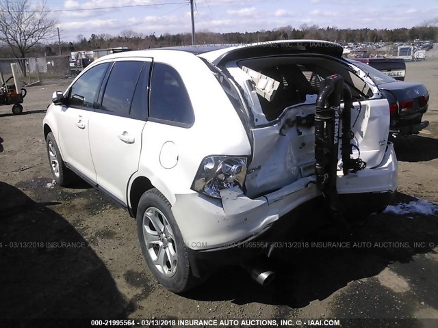 2FMDK4JC9DBB05017 - 2013 FORD EDGE SEL WHITE photo 3