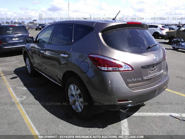 JN8AZ1MU3EW419739 - 2014 NISSAN Murano S/SL/SV/LE BROWN photo 3