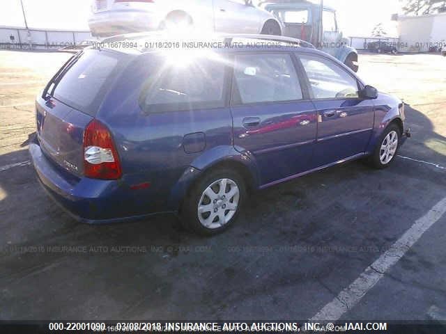 KL5JD86Z75K089077 - 2005 SUZUKI FORENZA S BLUE photo 4