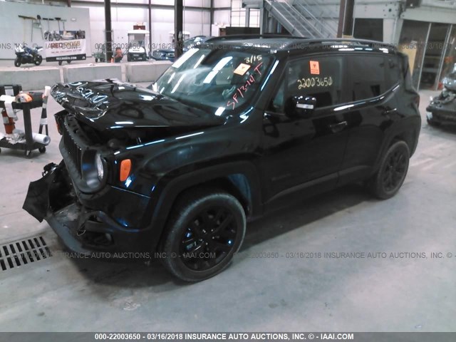 ZACCJBBT1GPD44342 - 2016 JEEP RENEGADE LATITUDE BLACK photo 2