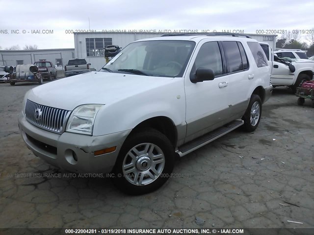 4M2ZU86K04ZJ41732 - 2004 MERCURY MOUNTAINEER  WHITE photo 2