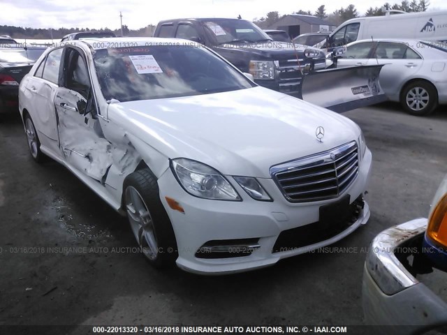 WDDHF8JB7DA700376 - 2013 MERCEDES-BENZ E 350 4MATIC WHITE photo 1