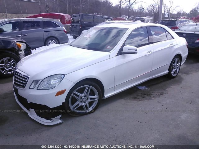 WDDHF8JB7DA700376 - 2013 MERCEDES-BENZ E 350 4MATIC WHITE photo 2