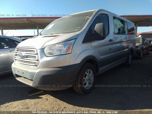 1FMZK1YM4FKA97551 - 2015 FORD TRANSIT T-150 GRAY photo 2