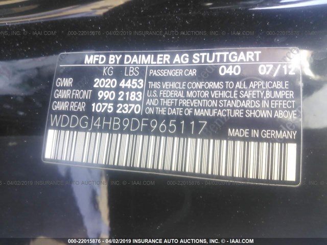 WDDGJ4HB9DF965117 - 2013 MERCEDES-BENZ C 250 BLACK photo 9