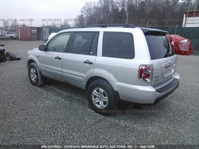 5FNYF18117B010892 - 2007 HONDA PILOT SILVER photo 3