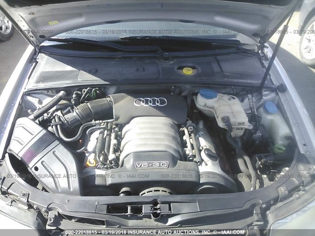 WAULT68E62A144878 - 2002 AUDI A4 3.0 QUATTRO SILVER photo 10