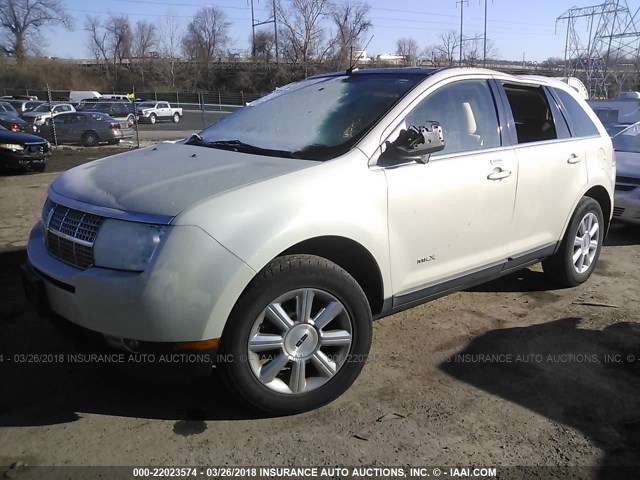 2LMDU88C47BJ22372 - 2007 LINCOLN MKX WHITE photo 2