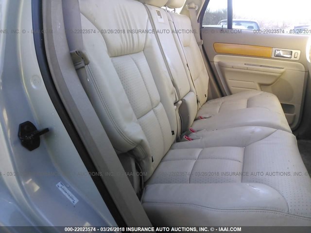 2LMDU88C47BJ22372 - 2007 LINCOLN MKX WHITE photo 8