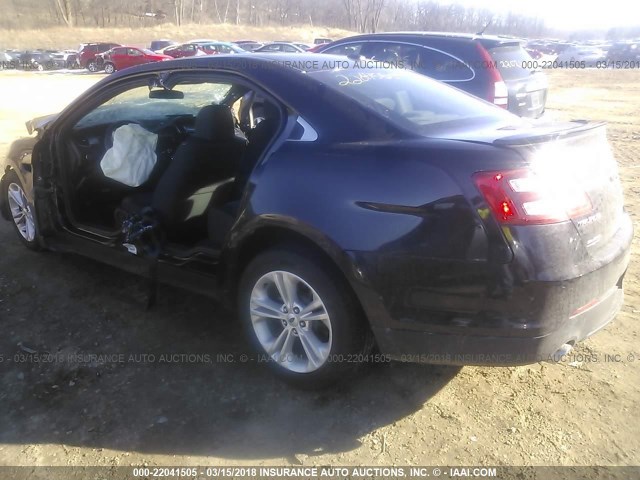 1FAHP2E87DG147640 - 2013 FORD TAURUS SEL BLACK photo 3